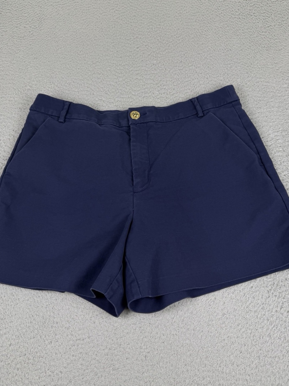 Lilly Pulitzer Gretchen High Rise Shorts Womens 10 Blue Preppy Stretch Ladies